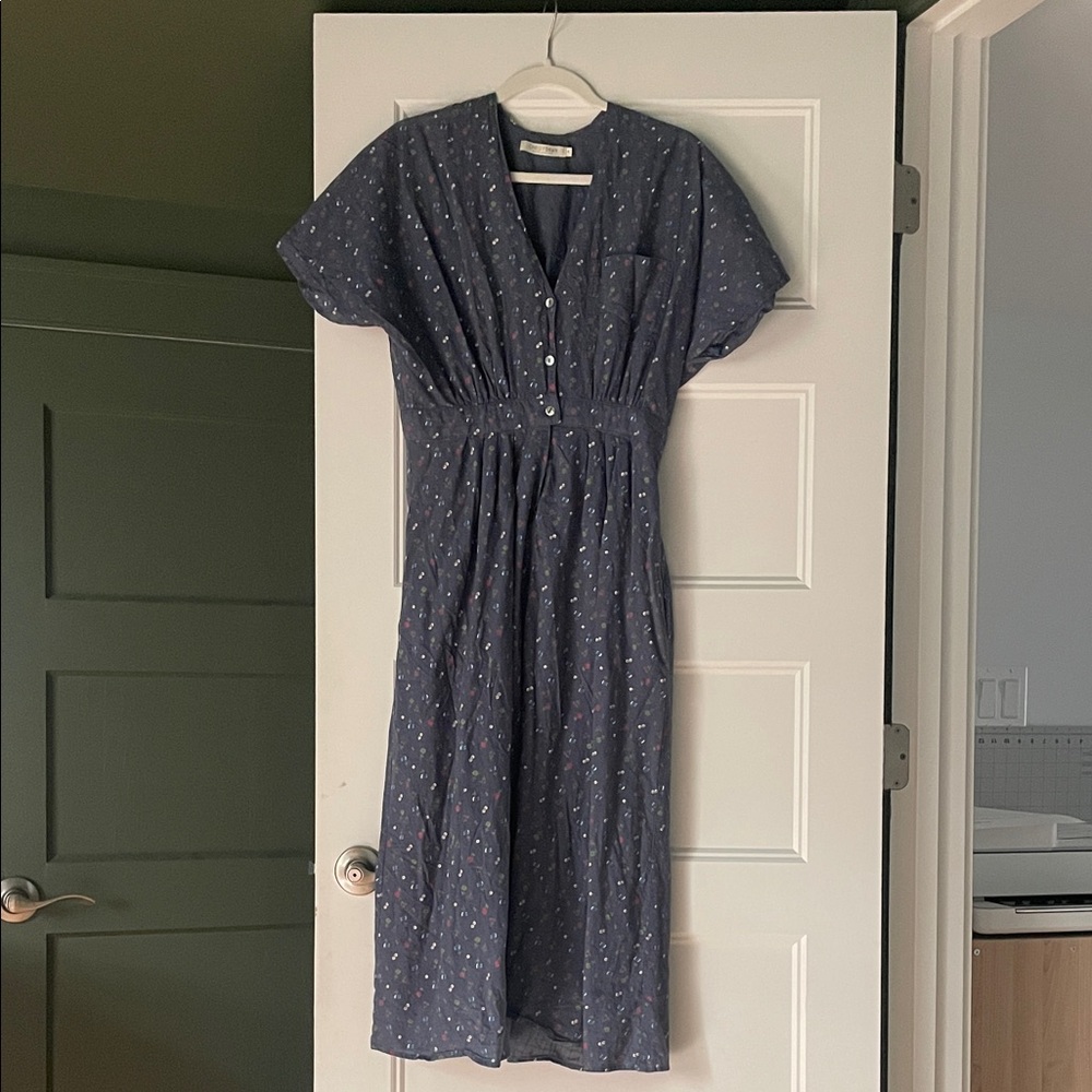 Christy Dawn Blue Floral Midi Dress
